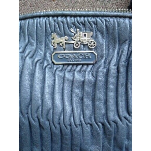 COACH 18643 MADISON SOPHIA GATHERED GRAY LEATHER CONVERTIBLE SATCHEL PURSE TOTE - Picture 13 of 14